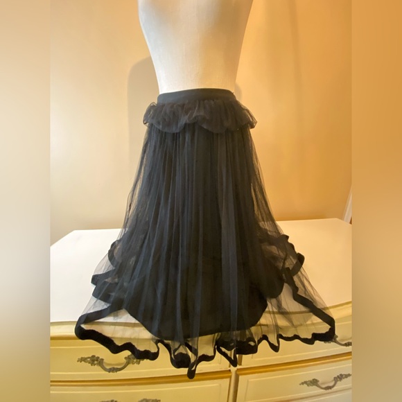Schmedium small/medium Black Tulle A-Line Skirt elastic waist band - Picture 2 of 3